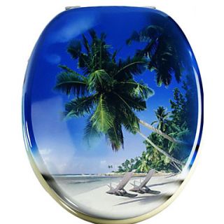 Tropical Islands Style Coconut Palm Pattern Toilet Seat