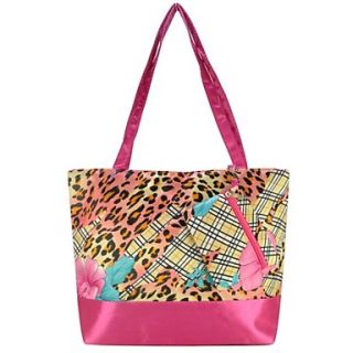 Womens Fashion Leopard Tote Shopper Bag with Coin Purse