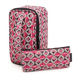2PCS Portable Rose QuadrateBriefcase Shaped Thicken Make up/Cosmetics Bag Set Cosmetics Storage