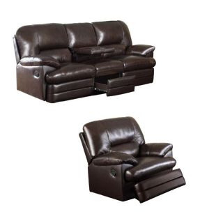 Coney Coffee Italian Leather Reclining Sofa And Recliner Chair