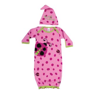 Sozo Snug as a Bug Gown and Cap Set, Pink, Pink, Girls