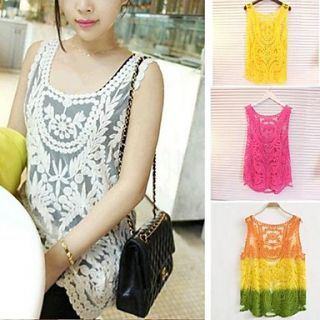 Womens Sexy Hollow Floral Crochet Knit Vest