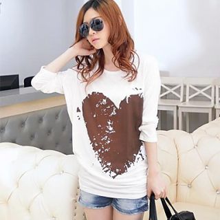 Womens Korean Style Caring Cape Sleeve Loose T Shirt