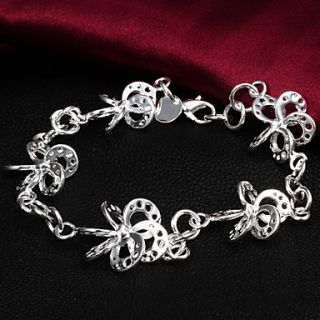 High Quality Original Silver Silver Plated Irregular Flower Shaped Charm Bracelets