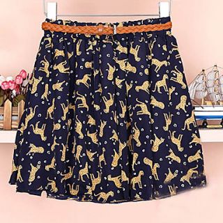 Womens Fashion Gold Leopard Skirt