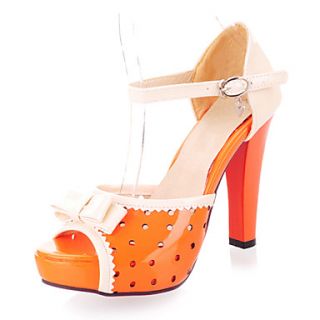 Leatherette Womens Chunky Heel Peep Toe Sandals Shoes (More Colors)