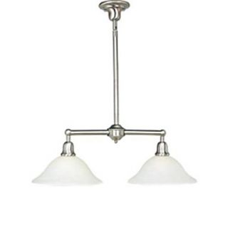 Chandelier, 2 Lights, Contemporary Metal Glass Plating