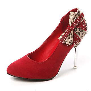 Suede Womens Stiletto Heel Heels Pumps/Heels Shoes with Bowknot(More Colors)