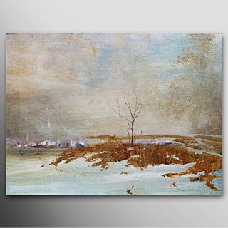 Hand Painted Oil Painting Abstract Wildlife in Winter with Stretched Frame Ready to Hang