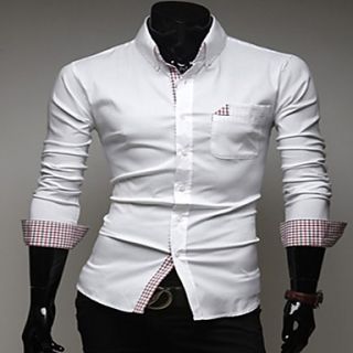 Mens Fashion Unique Pocket Contrast Color Shirts