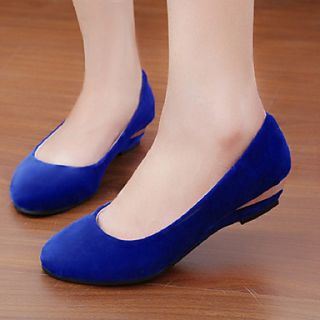 Hushan Womens Stylish Solid Color Flat Shoes(Blue)