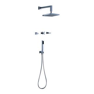 Contemporary Two Handles Shower Faucet with 8 inch Shower Head and Hand Shower