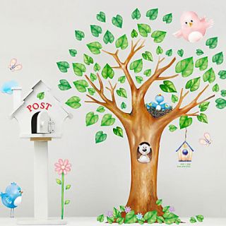 Tree Dog Birds Removable Wall Vinyl Decal Wall Stickers