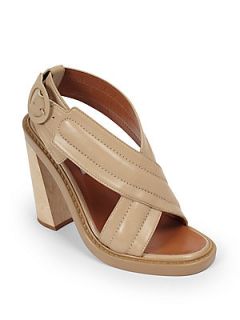 Stella McCartney Faux Leather Chunky Heel Sandals   Pebble