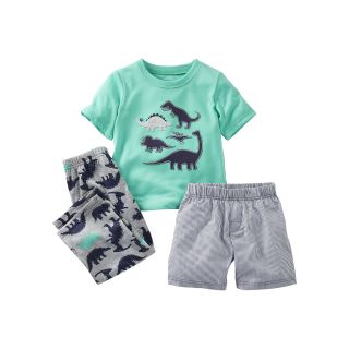 Carters 3 pc. Dinosaur Pajamas   Boys 2t 5t, Turq Dino, Boys
