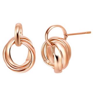 Elegant Gold Or Silver Plated Rings Shape Womens Earrings(More Colors)
