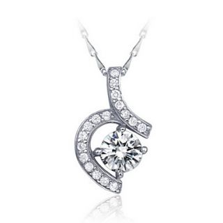 Vintage Flower Shape Womens Slivery Alloy Necklace With Rhinestone(1 Pc)