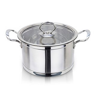 4 QT Stainless steel Soup Pot with Glass Cover, Dia 18cm x H12cm
