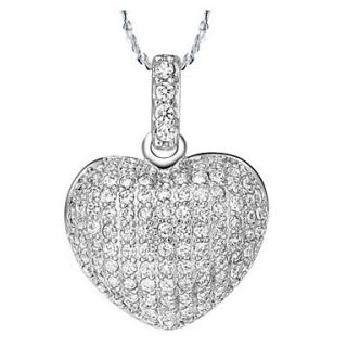 Vintage Heart Shape Womens Slivery Alloy Necklace(1 Pc)
