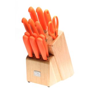 Chicago Cutlery Kinzie Orange 14 piece Block Knife Set