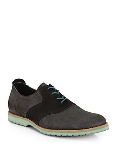 Vern Suede & Leather Saddle Shoes/Grey   Grey