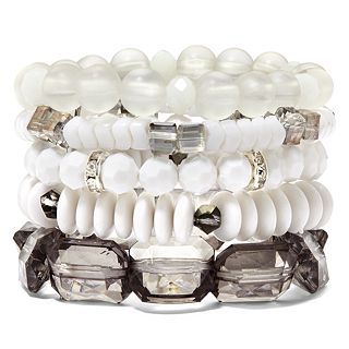 MIXIT Mixit White 5 pc. Stretch Bracelet Set