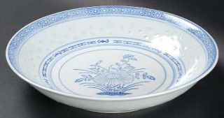 Tienshan Rice Flower Large Coupe Soup Bowl, Fine China Dinnerware   Blue Floral