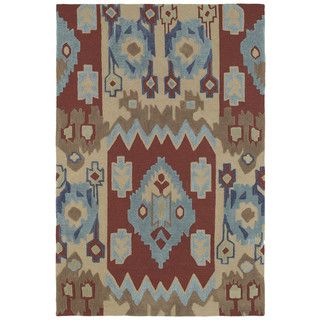 Brookside Tribal Red Polyester Rug (76 X 90)