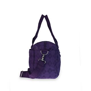 Outdoor Plaid Nylon Hand Bag   Purple