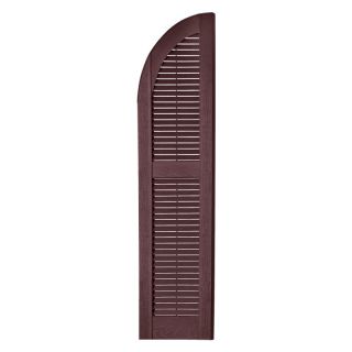 Perfect Shutters 9W in. Louvered Arch Top Vinyl Shutters Burgundy  