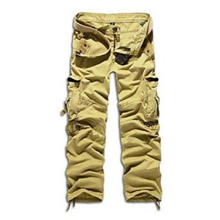 Mens Outdoor Casual Code Multiple Pockets Of loose Tooling Pant(Belt Not Included)