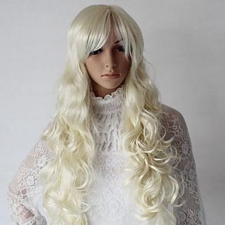 26 Inch White Hair Body Wave Synthetic Fashion Lady Wig with Adjustable Size Cap