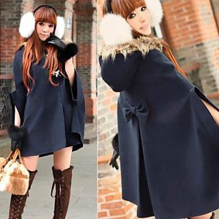 Womens Warm Wool Blend Hooded Cloak Poncho Coat Outerwear