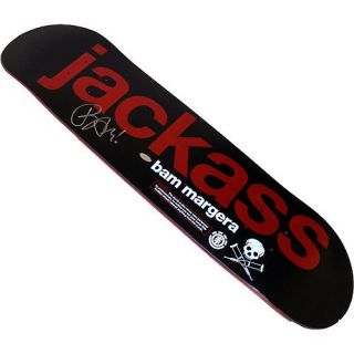 Bam Margera Autographed Jackass Logo Skateboard Deck