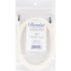 Denise Interchangeable Knit and Crochet Long Cord  52 White