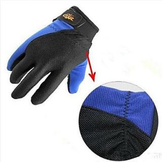 CBR Outdoor Sports Windproof Warm Cycling Full finger Gloves   Black Blue (Size L)