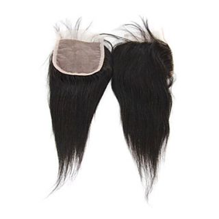16 Brazilian Hair Silky Straight Lace Top Closure(44) Natural Color