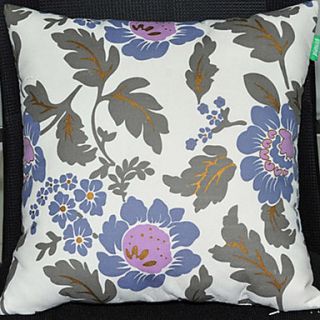 Blue Flowers Pattern Decorative Pillow With Insert