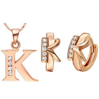 Stylish Silver Plated Silver With Cubic Zirconia K Womens Jewelry Set(Including Necklace,Earrings)(Gold,Silver)
