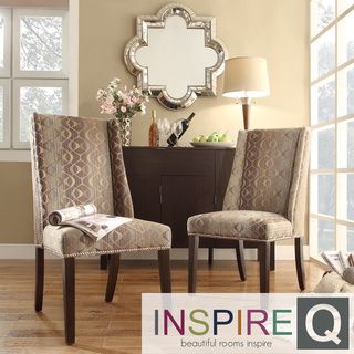 Inspire Q Regency Modern Oval Nailhead Wingback Hostess Chairs (set Of 2)