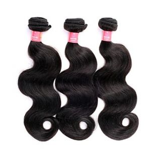 16 18 Inch Great 5A Brazilian Virgin Human Hair Nature Black Color Body Wave Hair Extensions