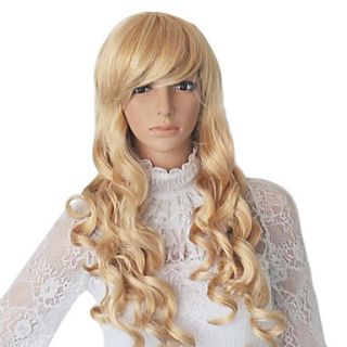 22 Inch Blonde Color Beautiful Wave Synthetic Fashion Lady Wig with Adjustable Size Cap