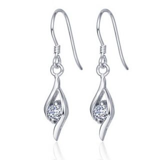 Elegant Silver Plated Silver With Cubic Zirconia Dancer Drop Womens Earring