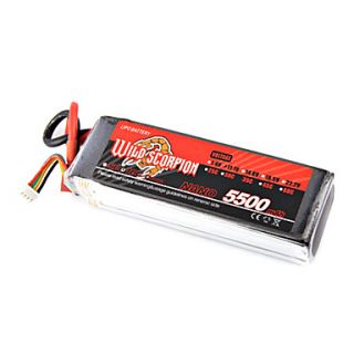 Wild Scorpion 7.4V 2S 5500mAh 70C Li Po Battery(T Plug)