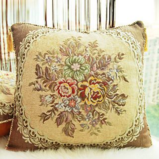 Euro Flower Pattern Decorative Pillow With Insert 2 Color Available