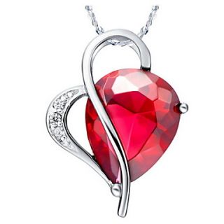 Graceful Water Drop Shape Womens Slivery Alloy Necklace With Rhinestone(1 Pc)(Purple,Red)