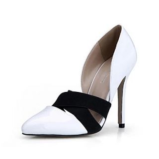 Patent Leather Womens Stiletto Heel Pointed Toe Pumps/Heels with Gore