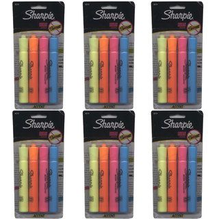 Sharpie Accent Tank style Highlighters, 4 Colored Highlighters (pack Of 6) (Blue, Orange, Yellow and PinkModel N/AMaterials HighlighterDimensions N/A )