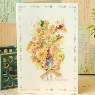 Side fold Greeting Card with Flower and Rhinestone for Mothers Day
