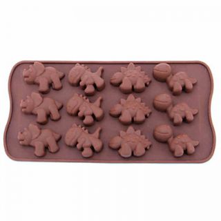 Silicone Dinosaur Style 12 Cup Mold, W8.4 x L4.4 x H0.6